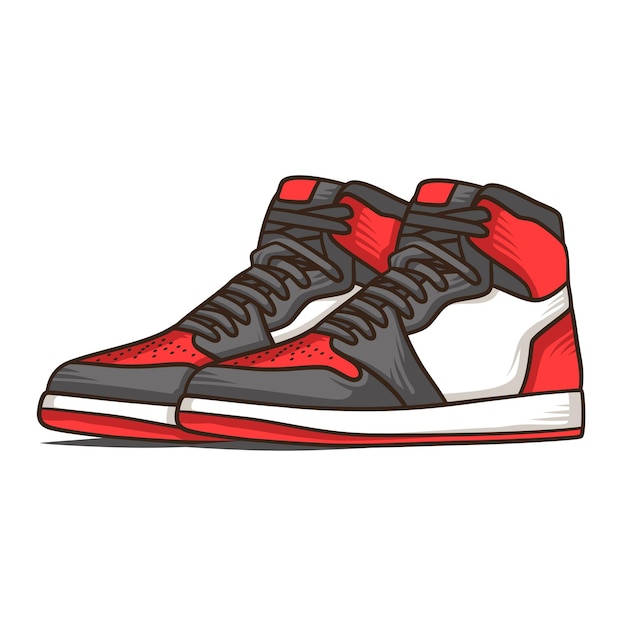 Ilustración de vector de diseño de zapatos de baloncesto deportivo, vector de zapatillas de deporte