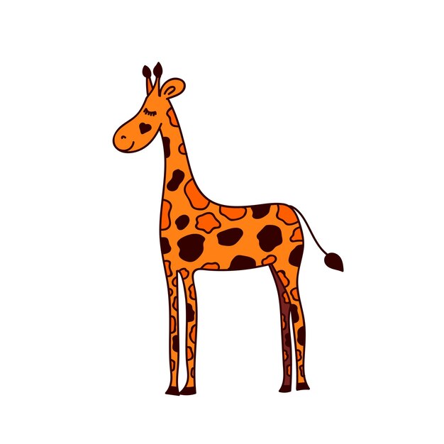 Ilustración de vector divertido de jirafa