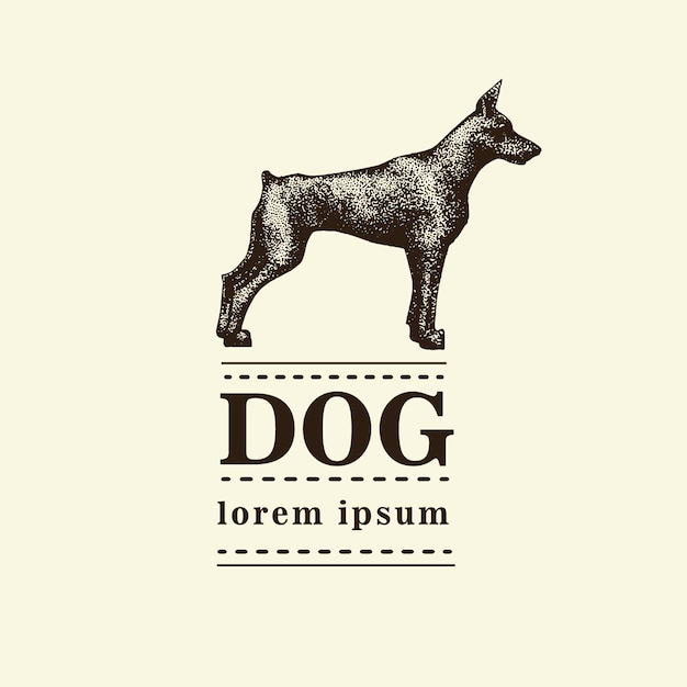 Ilustración de vector de doberman pinscher.