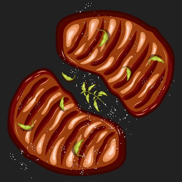 Ilustración de vector de doble bistec