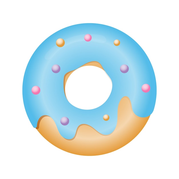 Ilustración de vector de donut en esmalte en estilo plano