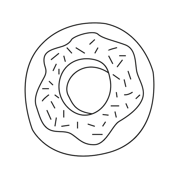 Ilustración de vector de donut en estilo doodle