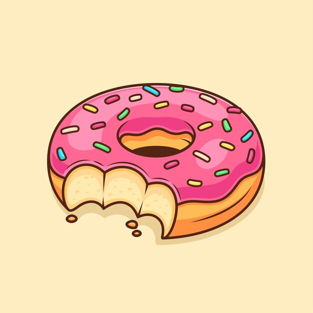 Ilustración de vector de donut rosa