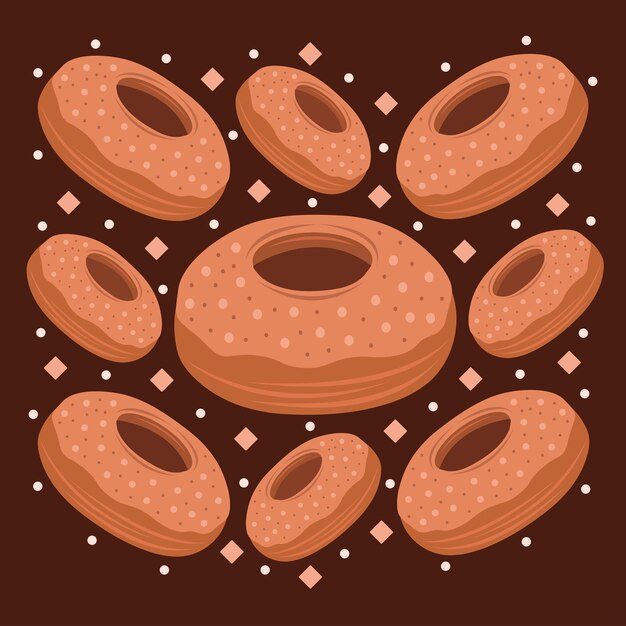 Ilustración de vector de donut de sidra de manzana