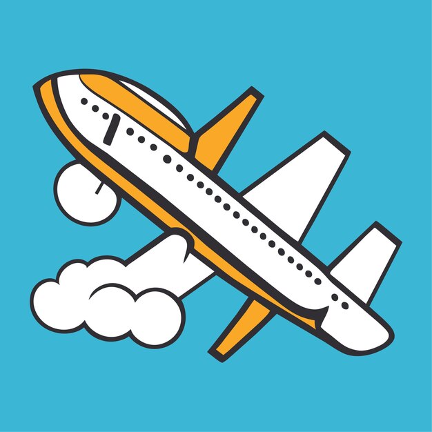 Vector ilustración de vector de doodle de avión de aire