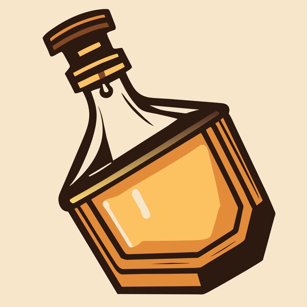 Ilustración de vector de doodle de botella de aceite