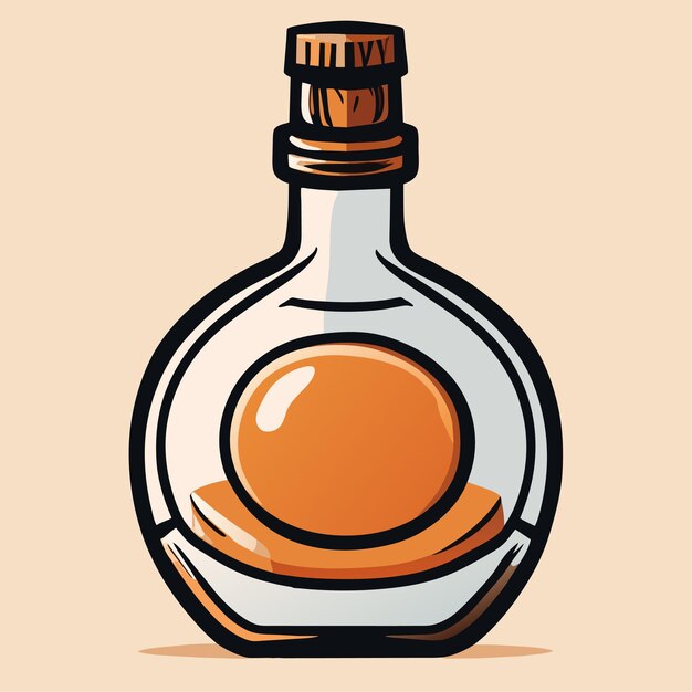 Ilustración de vector de doodle de botella de aceite