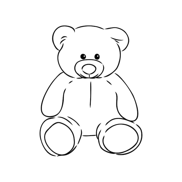 Ilustración de vector de Doodle de oso de peluche aislado dibujado a mano