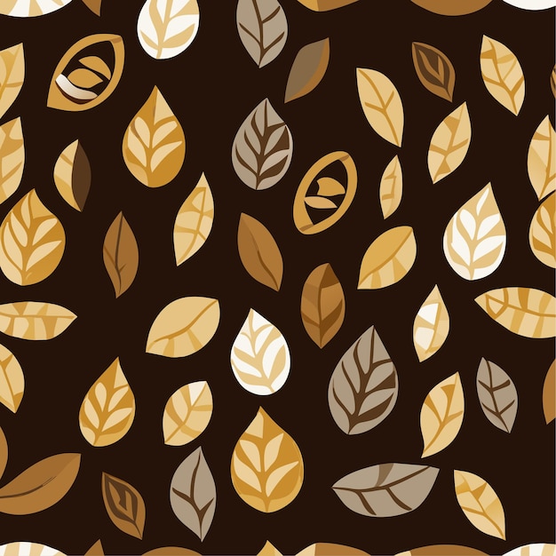 Ilustración de vector de doodle de patrón de granos de café