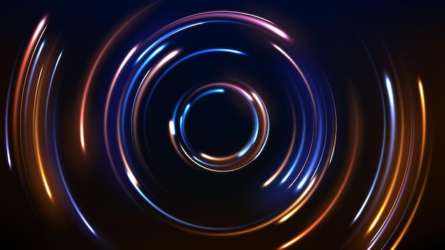 Ilustración de vector de efecto de movimiento de círculo rosa y azul