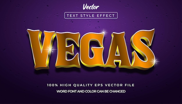 Ilustración de vector de efecto de texto editable vegas