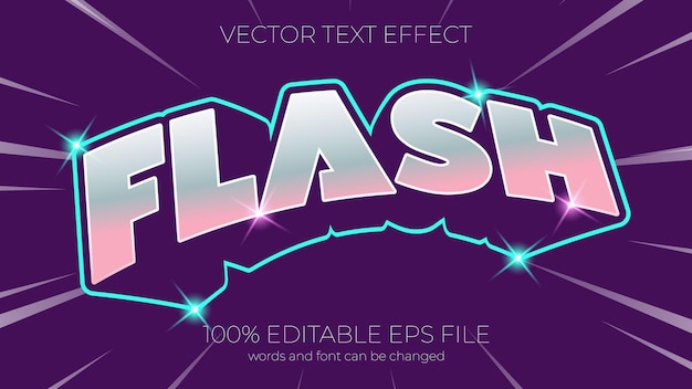 Ilustración de vector de efecto de texto, efecto de texto flash