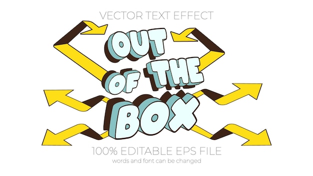 Ilustración de vector de efecto de texto, efecto de texto fuera de la caja