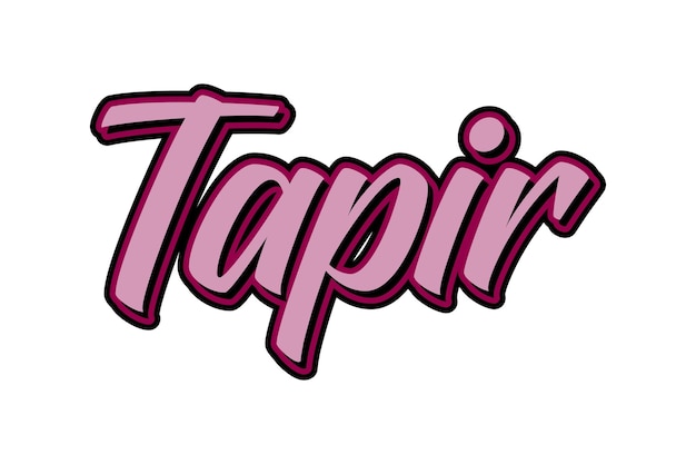 Vector ilustración de vector de efecto de texto de letras tapirtapir