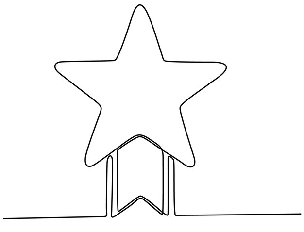 ilustración de vector de elección premium de insignia de premio de garantía de calidad de dibujo de línea continua