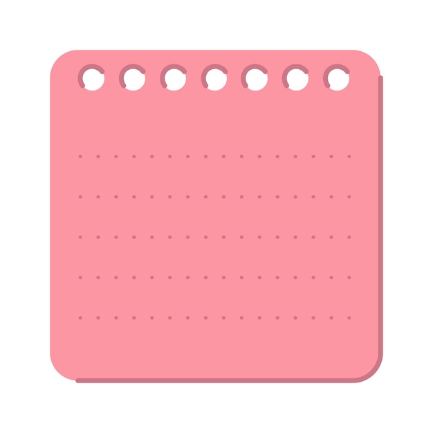 Ilustración de vector de elemento de diseño de hoja de cuaderno cuadrado