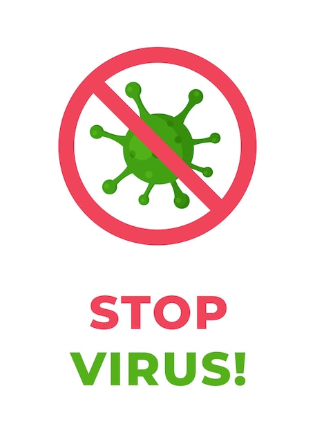 Ilustración de vector de un elemento de icono de virus de parada que representa el elemento de coronavirus para el diseño