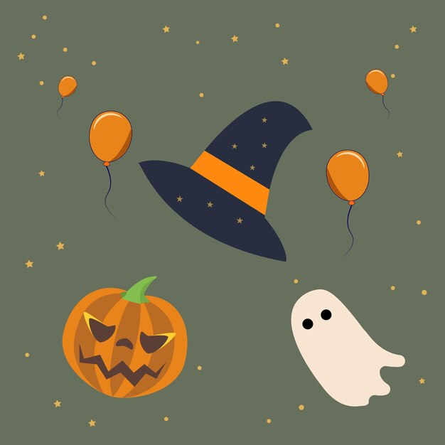 Ilustración de vector de elementos de fiesta de Halloween