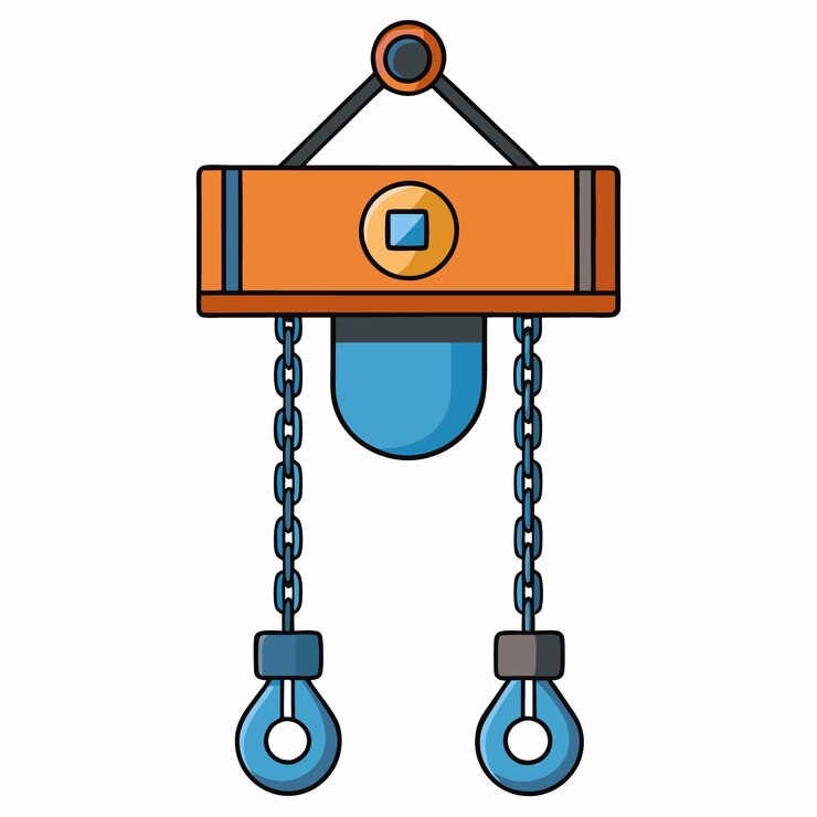 Vector ilustración del vector de elevación de cadena aislada sobre un fondo blanco