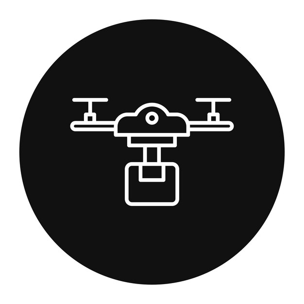 Ilustración del vector de entrega del avión no tripulado
