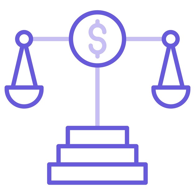 Ilustración del vector de la escala monetaria