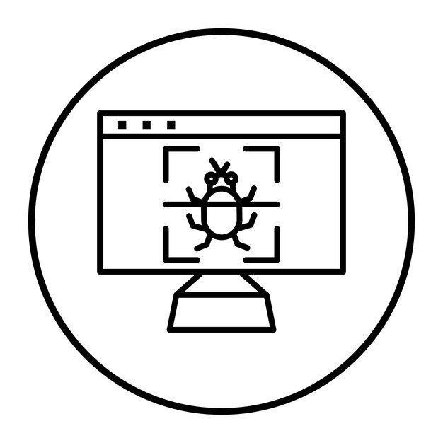 Ilustración del vector de escaneo de virus