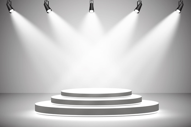 Ilustración de vector de escena de pedestal de podio redondo blanco