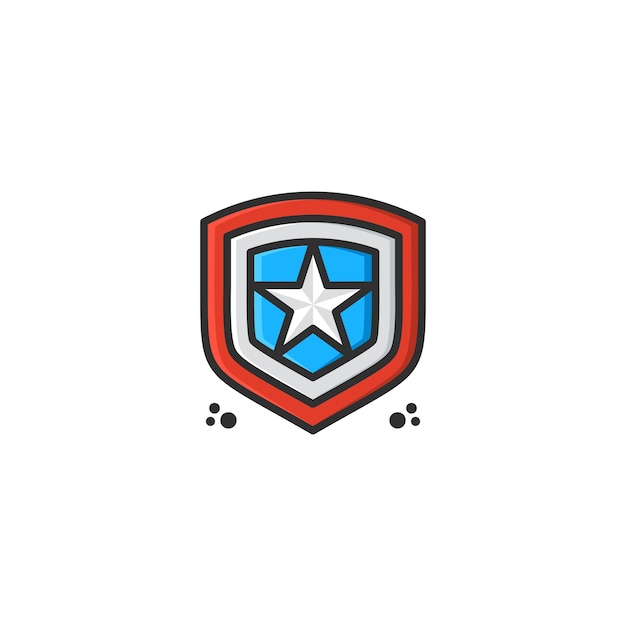 Ilustración de vector de escudo estrella logotipo plantilla