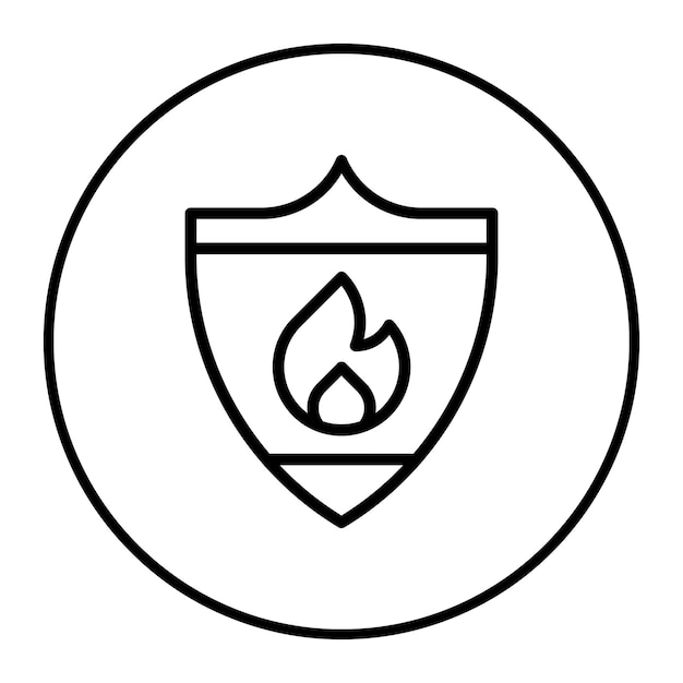 Ilustración del vector del escudo de fuego