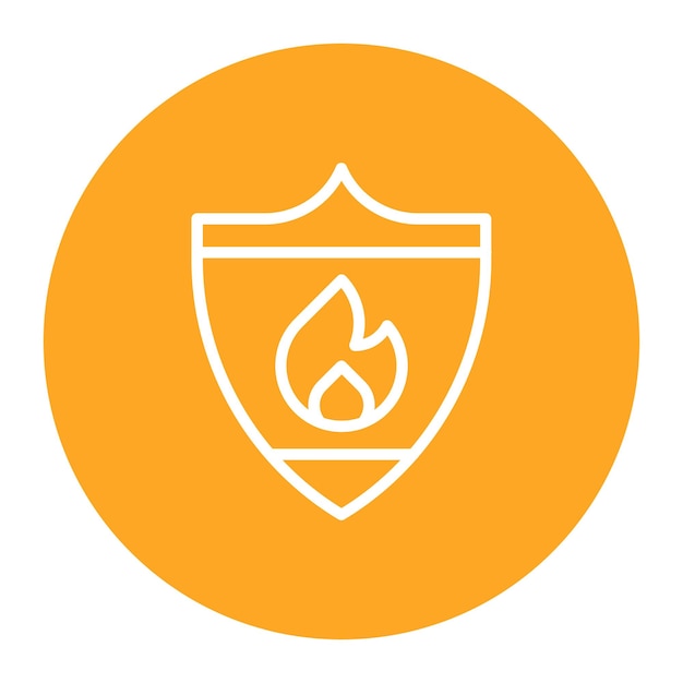 Ilustración del vector del escudo de fuego