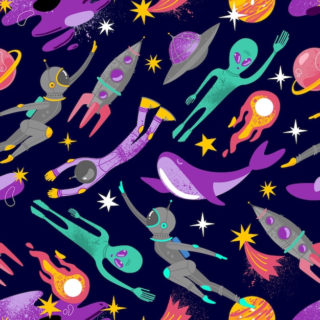 Ilustración de vector espacial Impresión de galaxia espacial