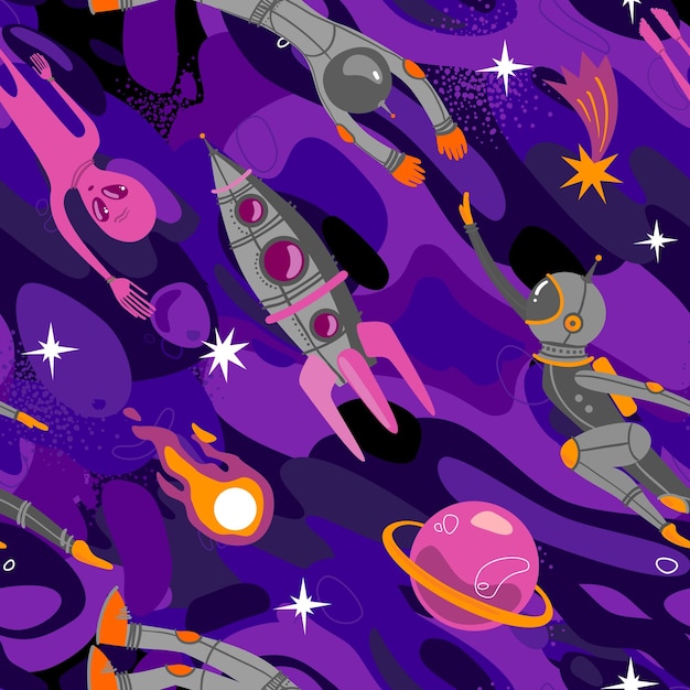 Ilustración de vector espacial space galaxy n print