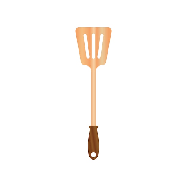 Ilustración de vector de espátula de madera isoalted sobre fondo blanco Herramienta de material de madera natural para cocinar y barbacoa Adecuado para maqueta realista 3d 1235