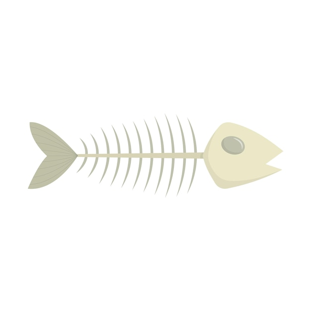 Ilustración de vector de esqueleto de pescado aislado