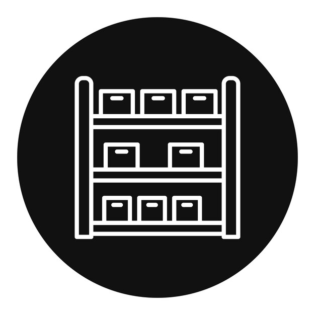 Ilustración del vector de la estantería del paquete