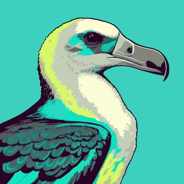 Ilustración de vector de estilo de arte pop de albatros colorido