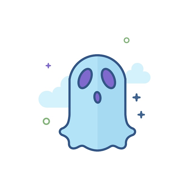 Ilustración de vector de estilo de color plano de icono de fantasma de halloween