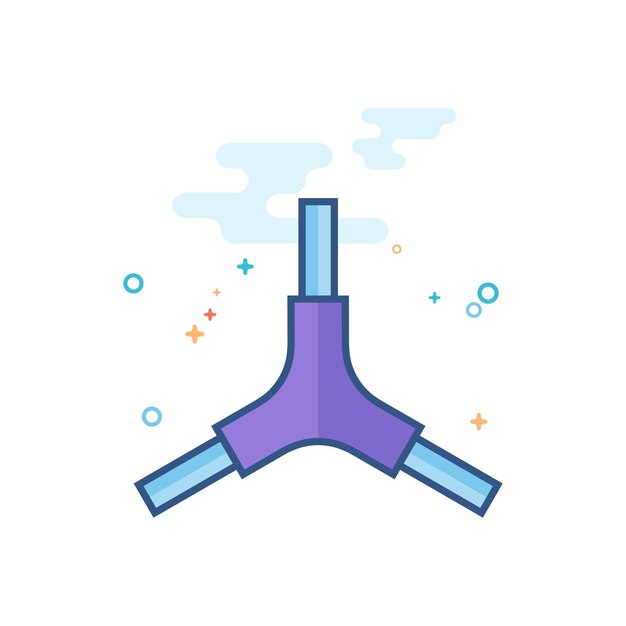 Ilustración de vector de estilo de color plano de icono de llave Allen