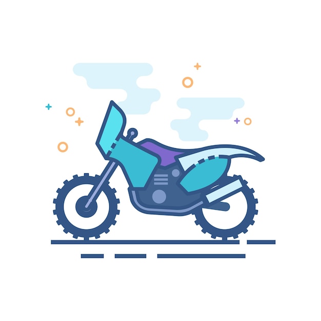 Ilustración de vector de estilo de color plano de icono de motocross