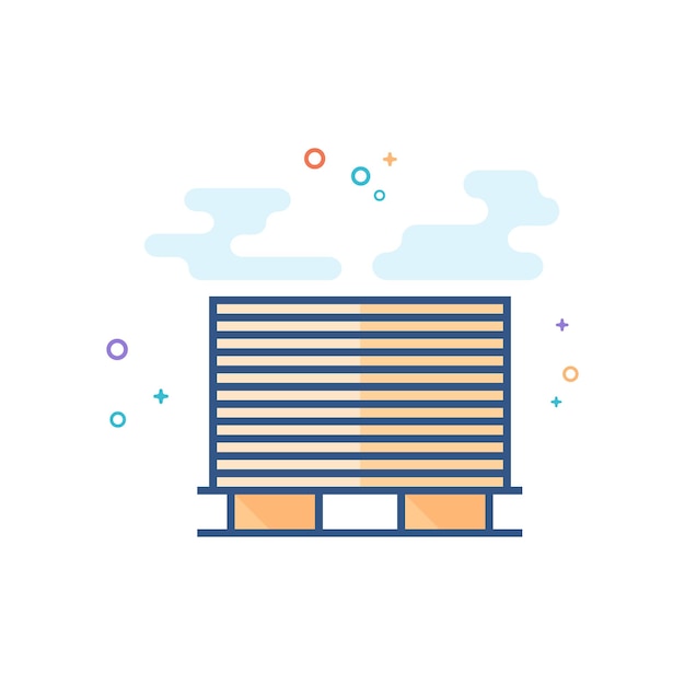 Ilustración de vector de estilo de color plano de icono de pila de impresión