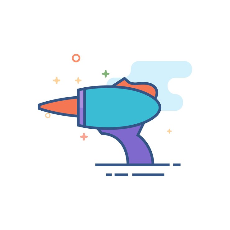 Vector ilustración de vector de estilo de color plano de icono de pistola láser de juguete