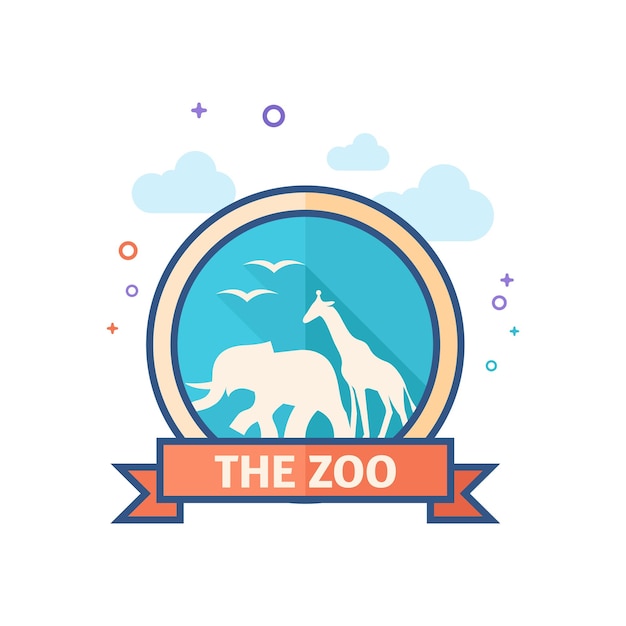 Vector ilustración de vector de estilo de color plano de icono de puerta de zoológico