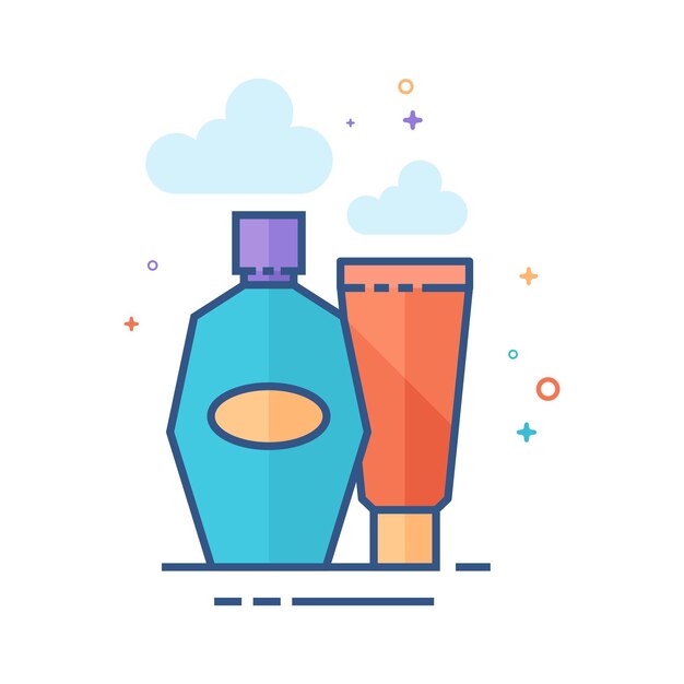 Ilustración de vector de estilo de color plano de icono de tubo de loción