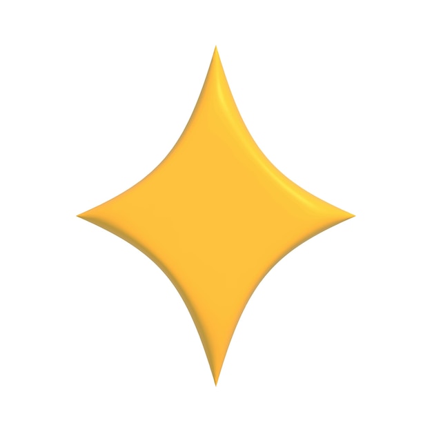 Ilustración de vector de estilo de dibujos animados de diseño 3d de estrella y brillo para voto de elemento