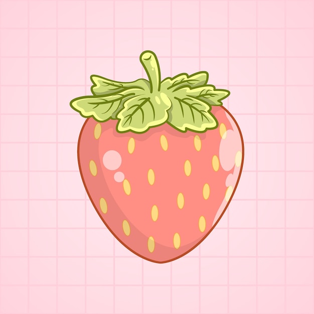 Ilustración de vector de estilo de dibujos animados de fresa
