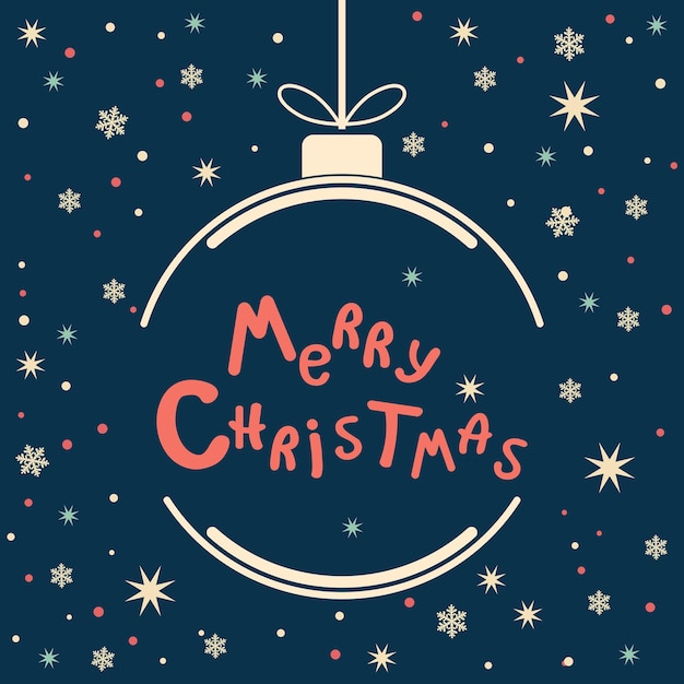 Ilustración de vector de estilo de dibujos animados retro de Navidad y año nuevo