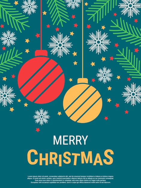 Ilustración de vector de estilo de diseño plano de Navidad y año nuevo