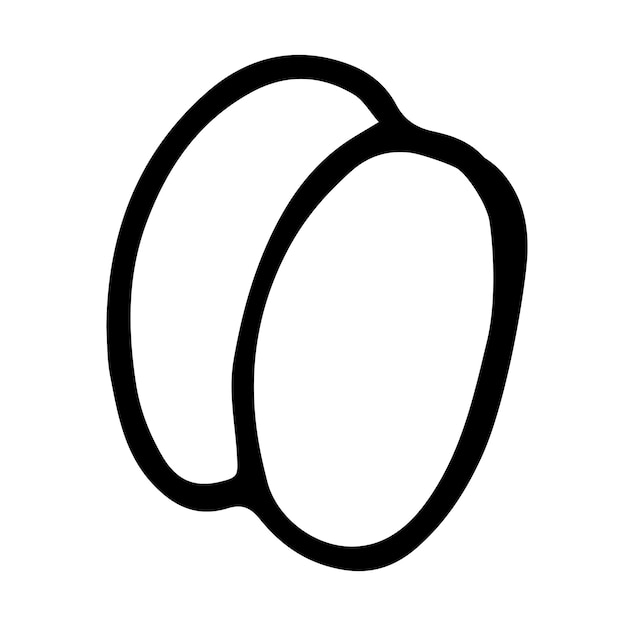 Ilustración de vector de estilo de doodle de fruta de albaricoque aislado en blanco
