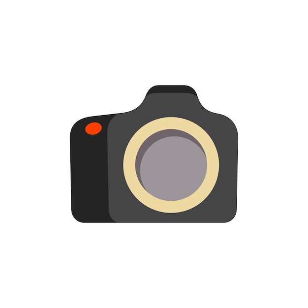 Ilustración de vector de estilo plano de cámara de fotos Icono de equipo de fotografía