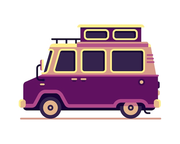 Ilustración de vector de estilo plano camper van Cool